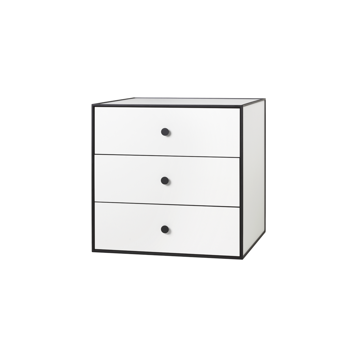 Frame 49 - 17x19x19/ White With 3 Drawers