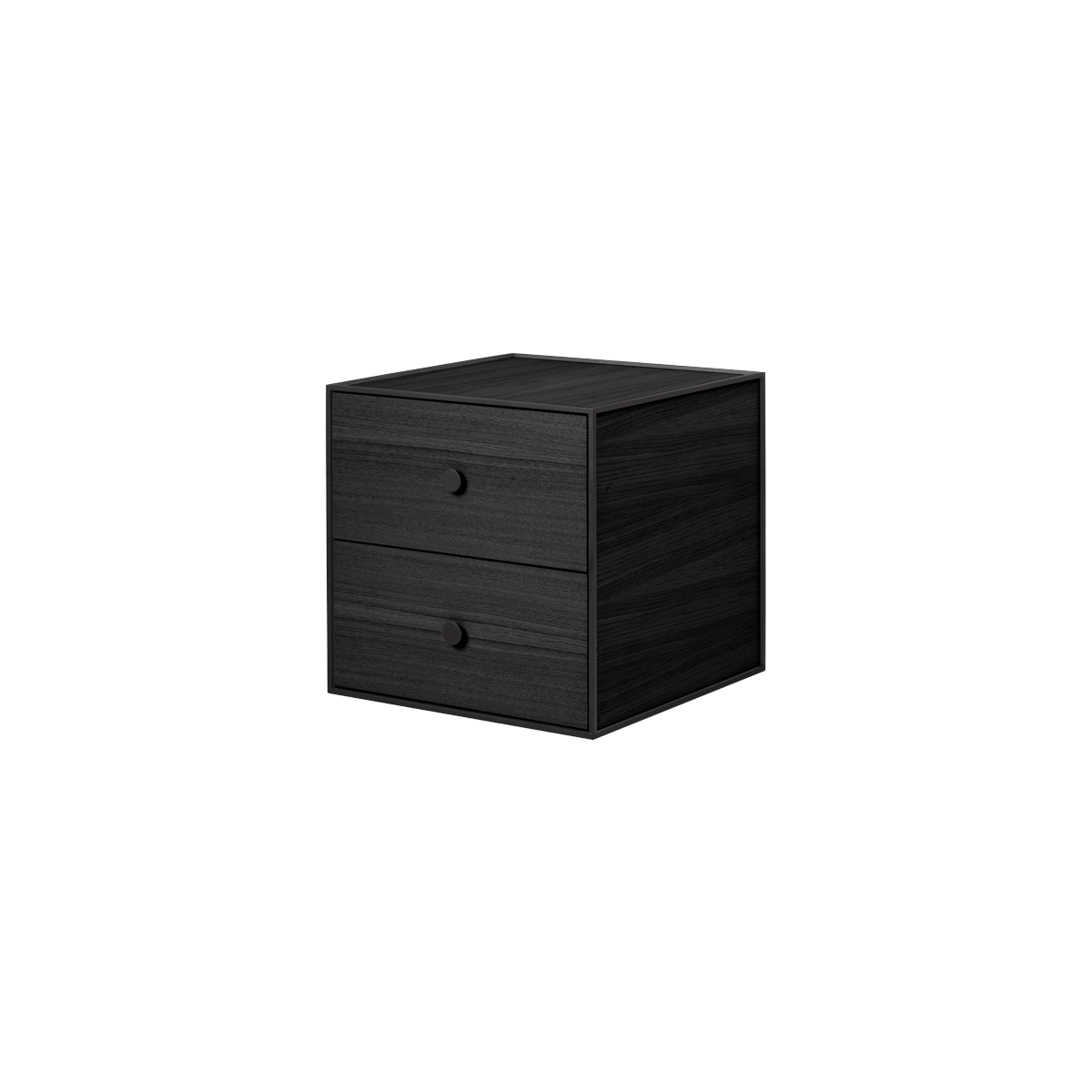 Frame 35 - 14x14x14/ Black Stained Ash With 2 Drawers