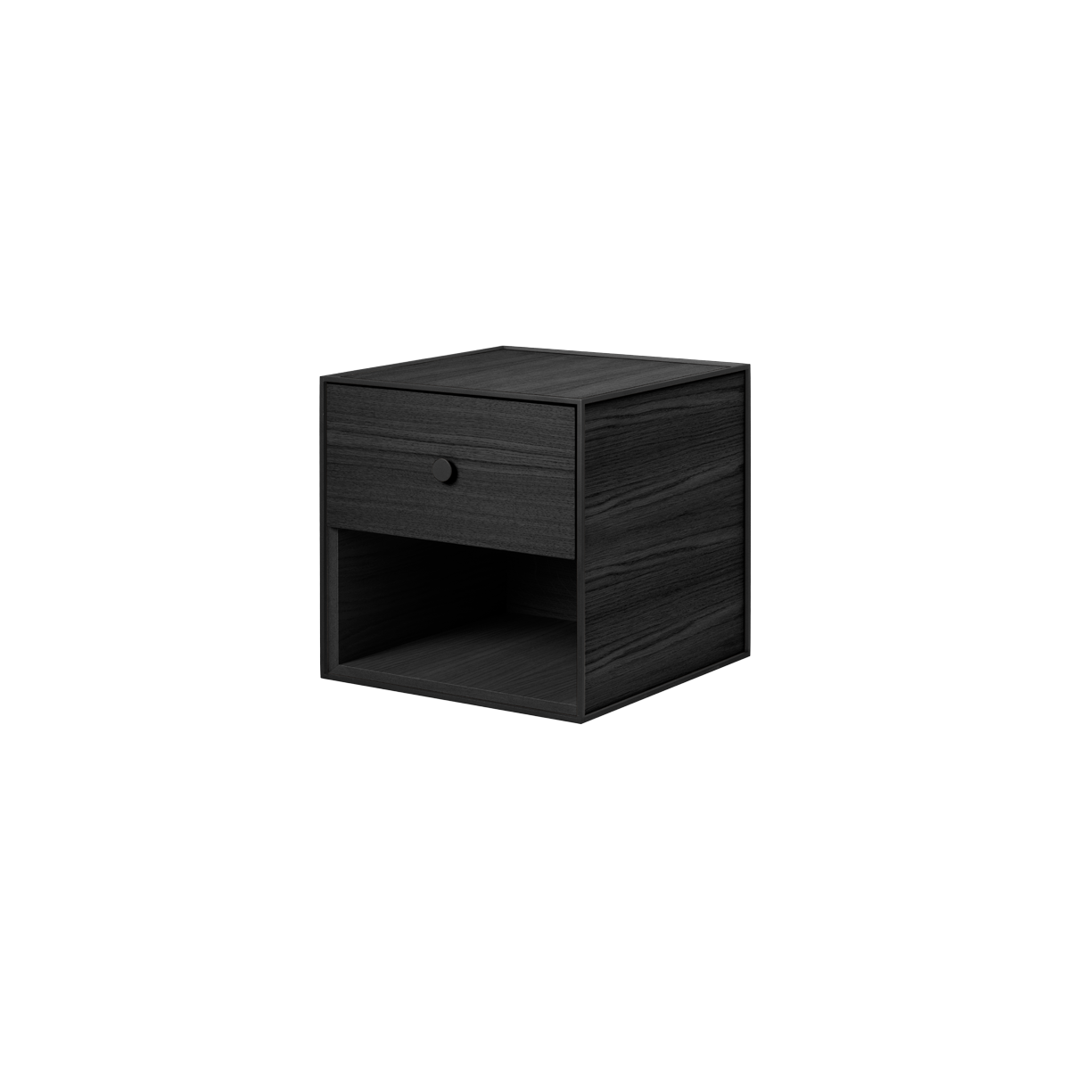 Frame 35 - 14x14x14/ Black Stained Ash With 1 Drawer