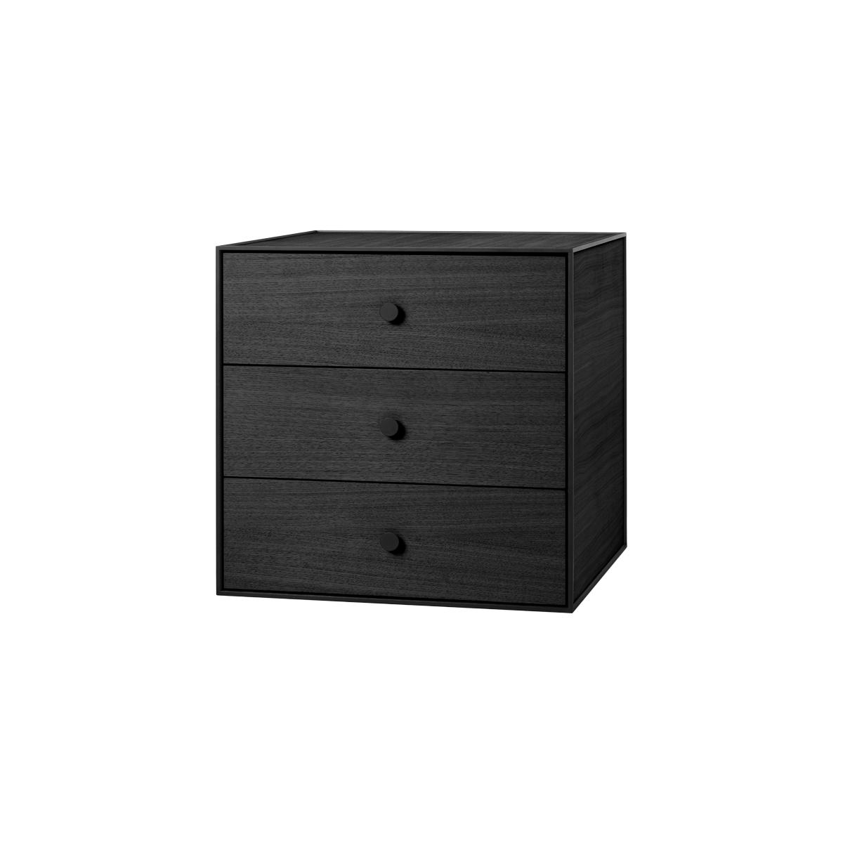 Frame 49 - 17x19x19/ Black Stained Ash With 3 Drawers