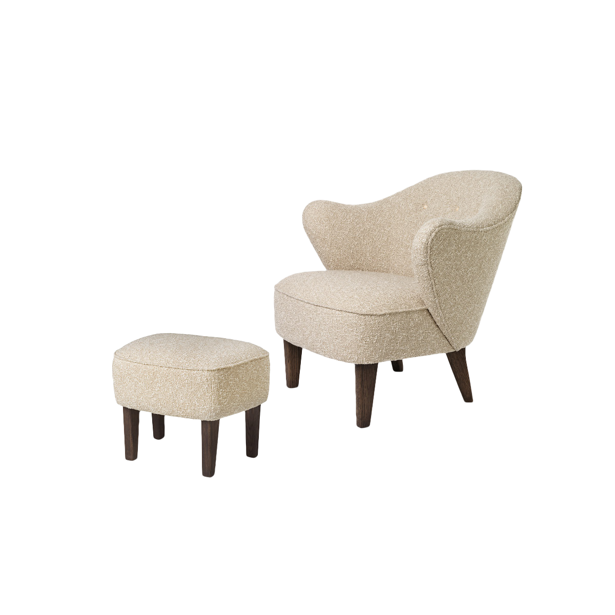 Ingeborg with Footstool - Sacho Zero / 1 / Smoked Oak / Vegetal buttons
