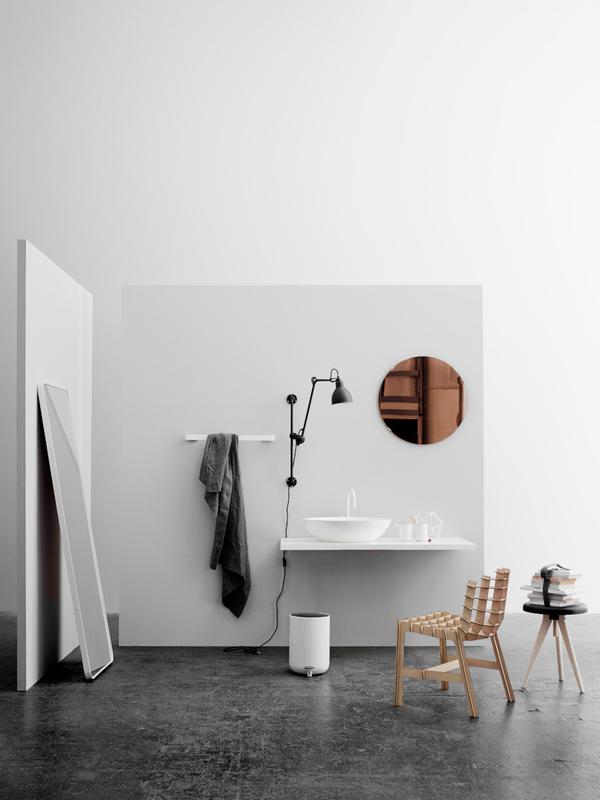 Bath Floor Mirror, Rectangular - White