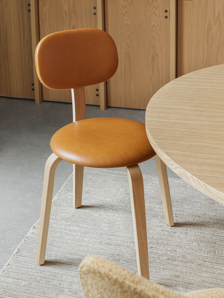 Afteroom Plus, Wooden Base Dining Chair, Upholstered