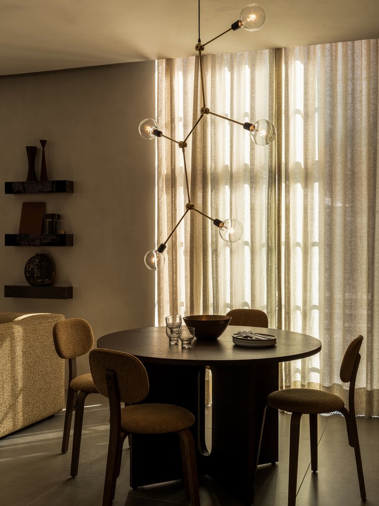 Afteroom Plus, Wooden Base Dining Chair, Upholstered