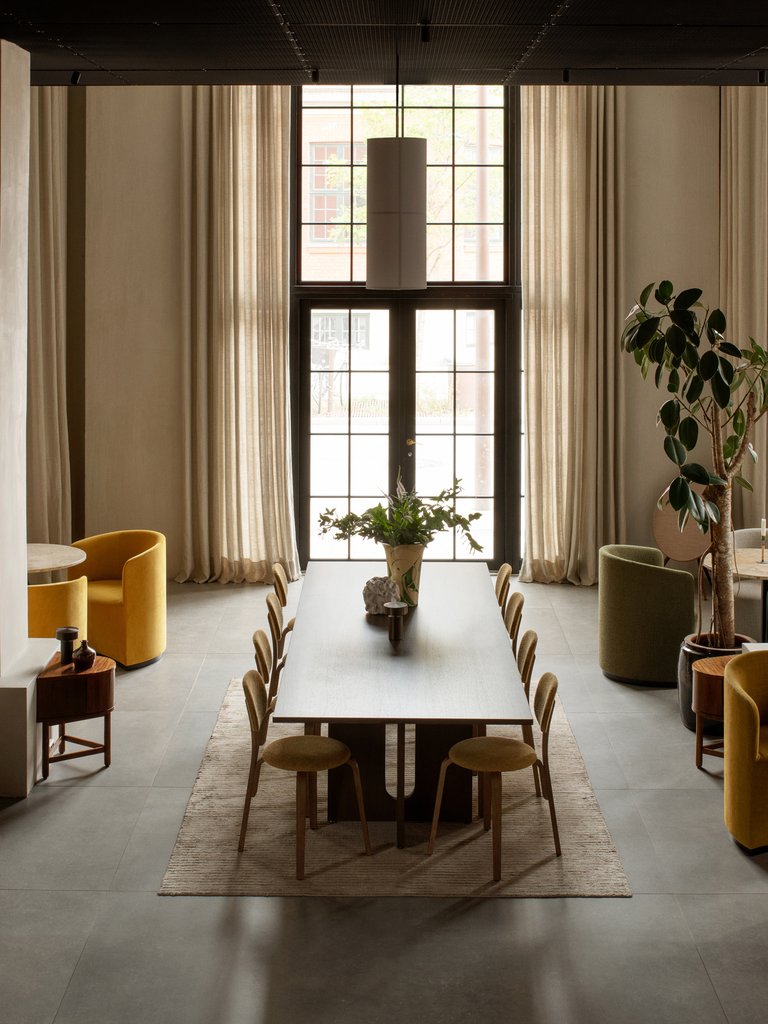 Afteroom Plus, Wooden Base Dining Chair, Upholstered