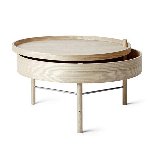 Turning Table - Natural Oak and Black Chrome - Thirty Six Knots - thirtysixknots.com