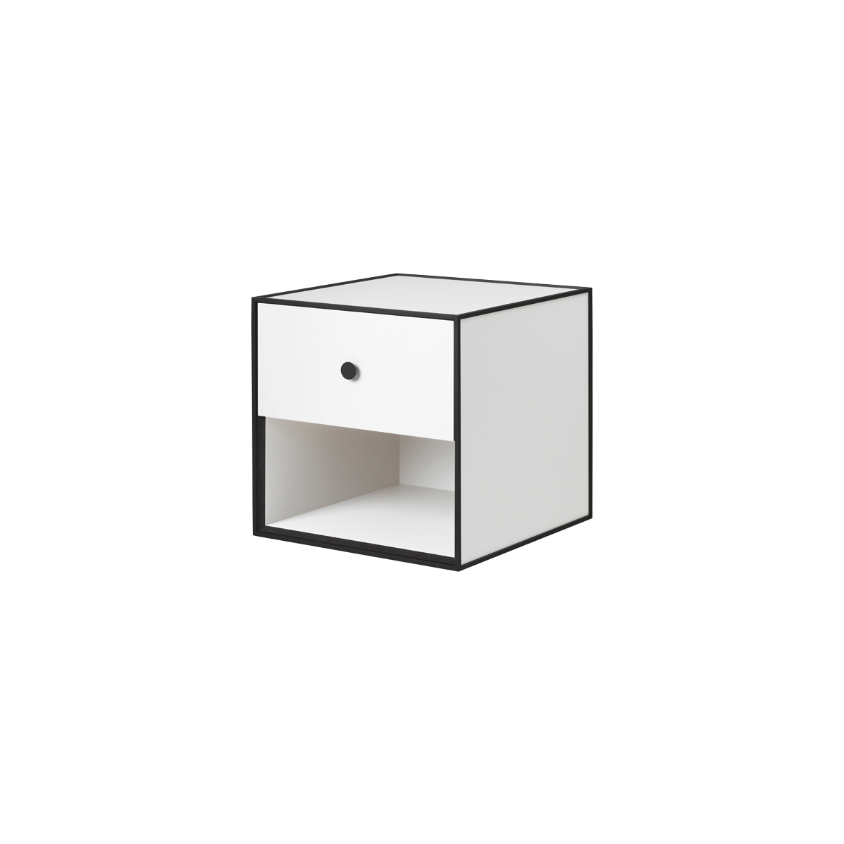 Frame 35 - 14x14x14/ White With 1 Drawer